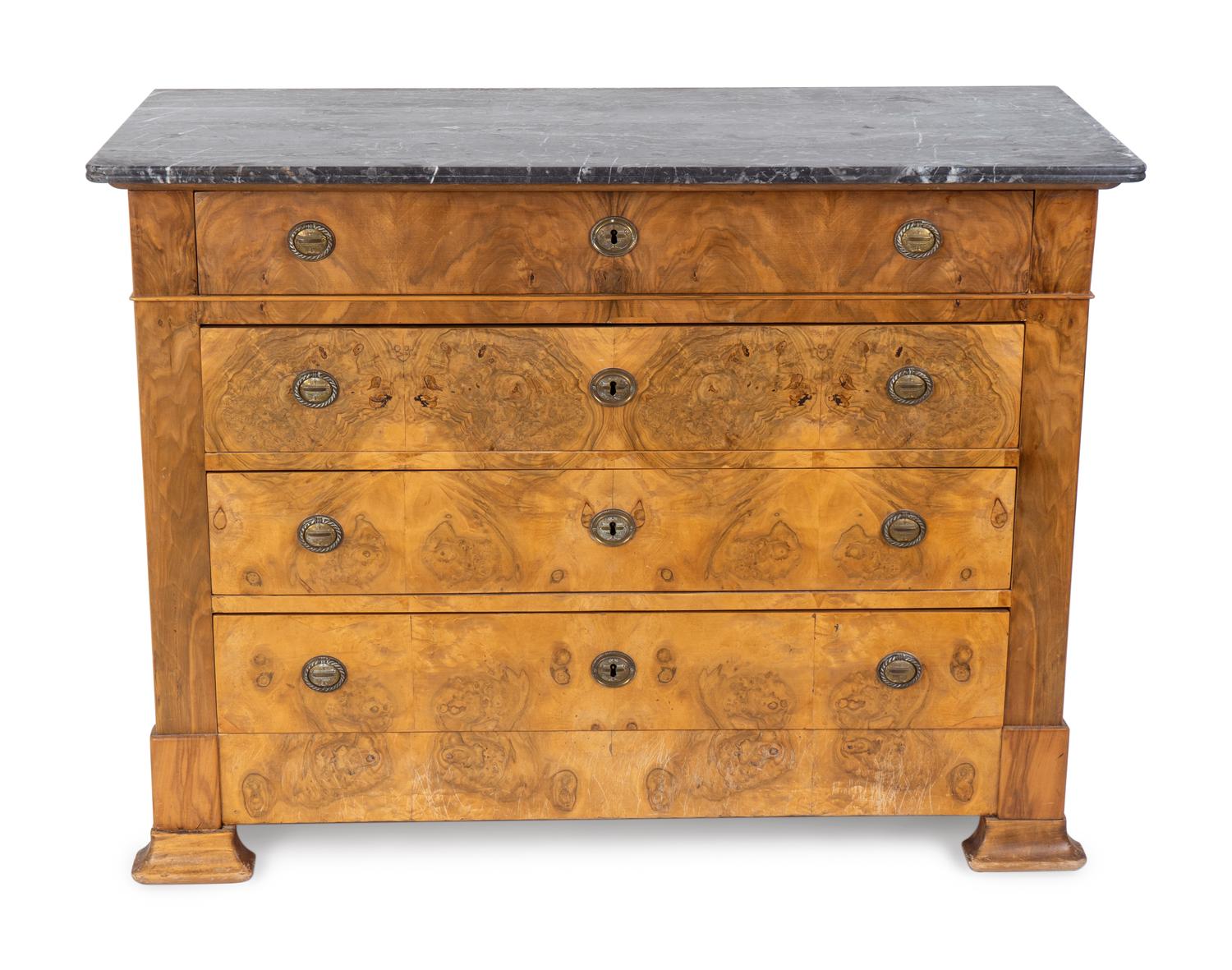 A Louis Philippe Burled Walnut Commode