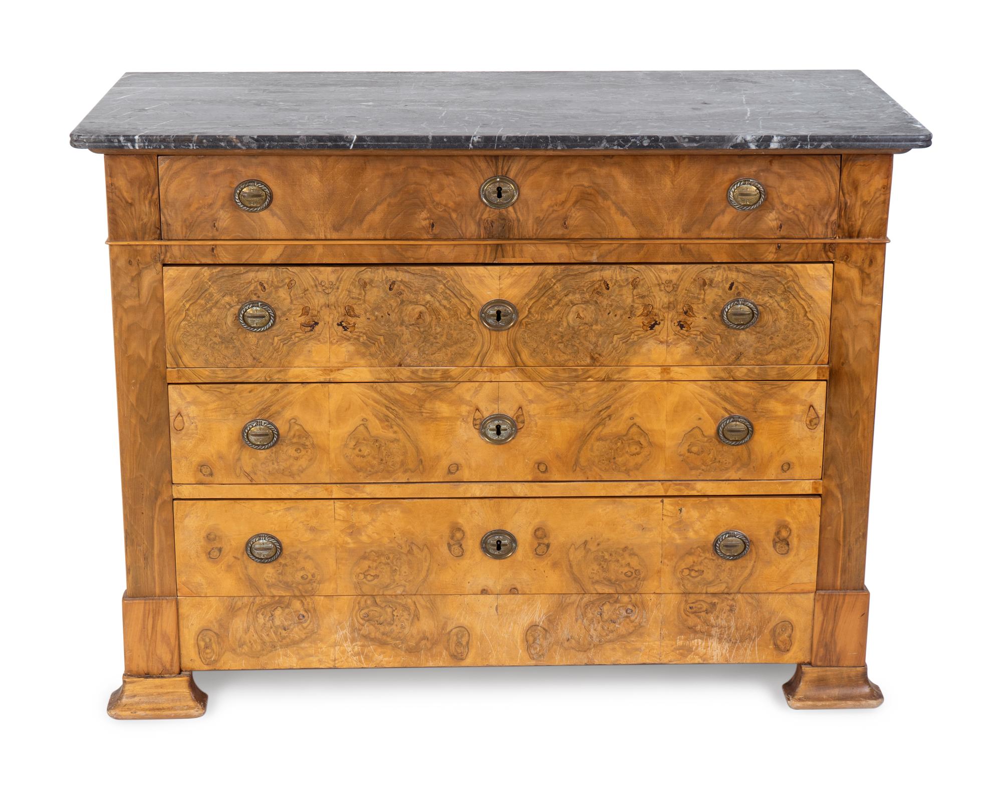 A Louis Philippe Burled Walnut Commode