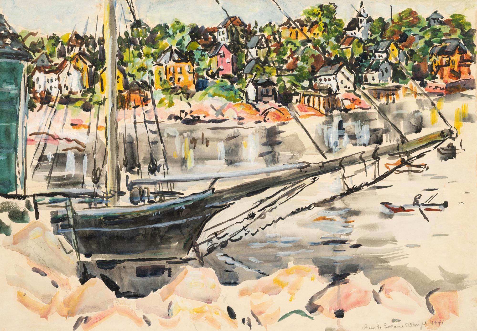 Boat in Seaside Harbor , c. 1940-41