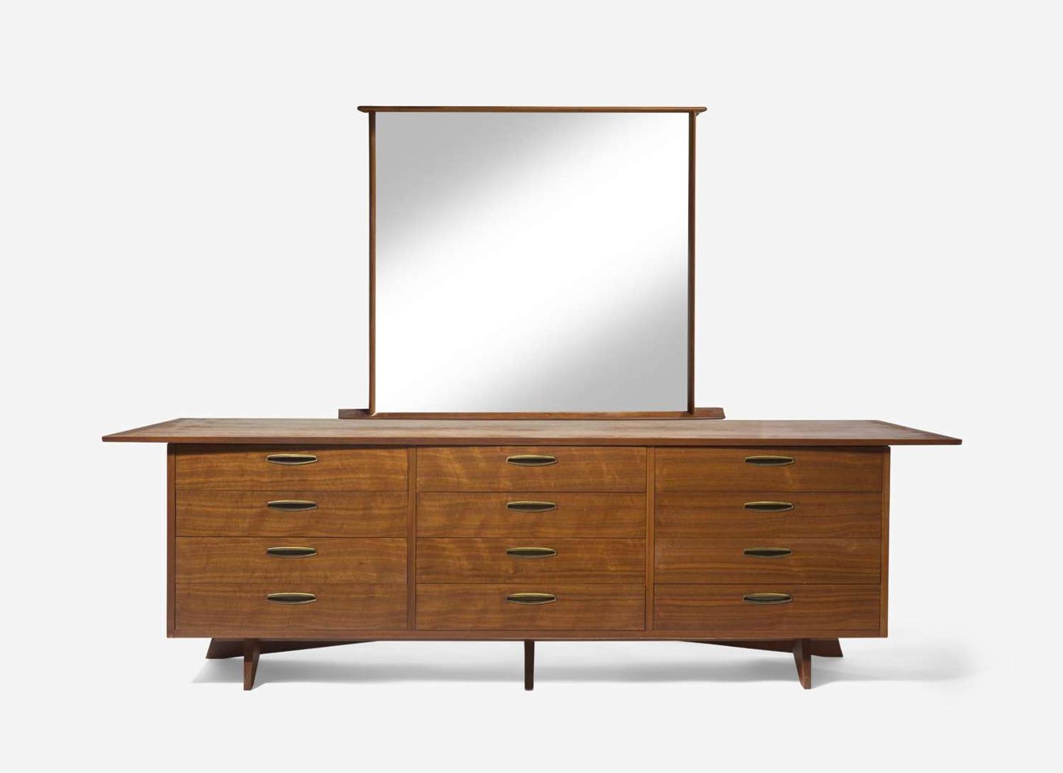 George Nakashima for Widdicomb, "Origins" Dresser and Mirror