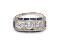 DIAMOND AND SAPPHIRE RING
