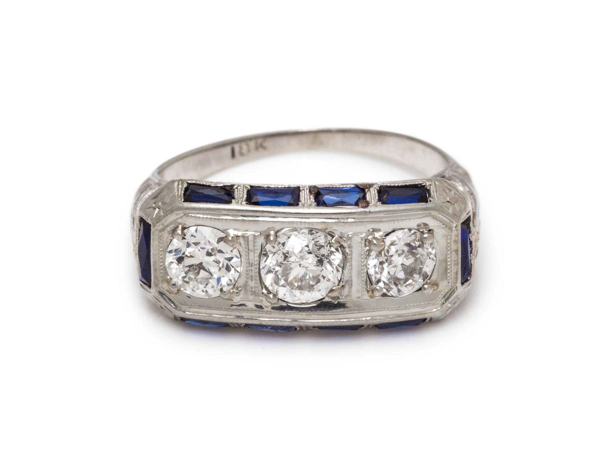 DIAMOND AND SAPPHIRE RING