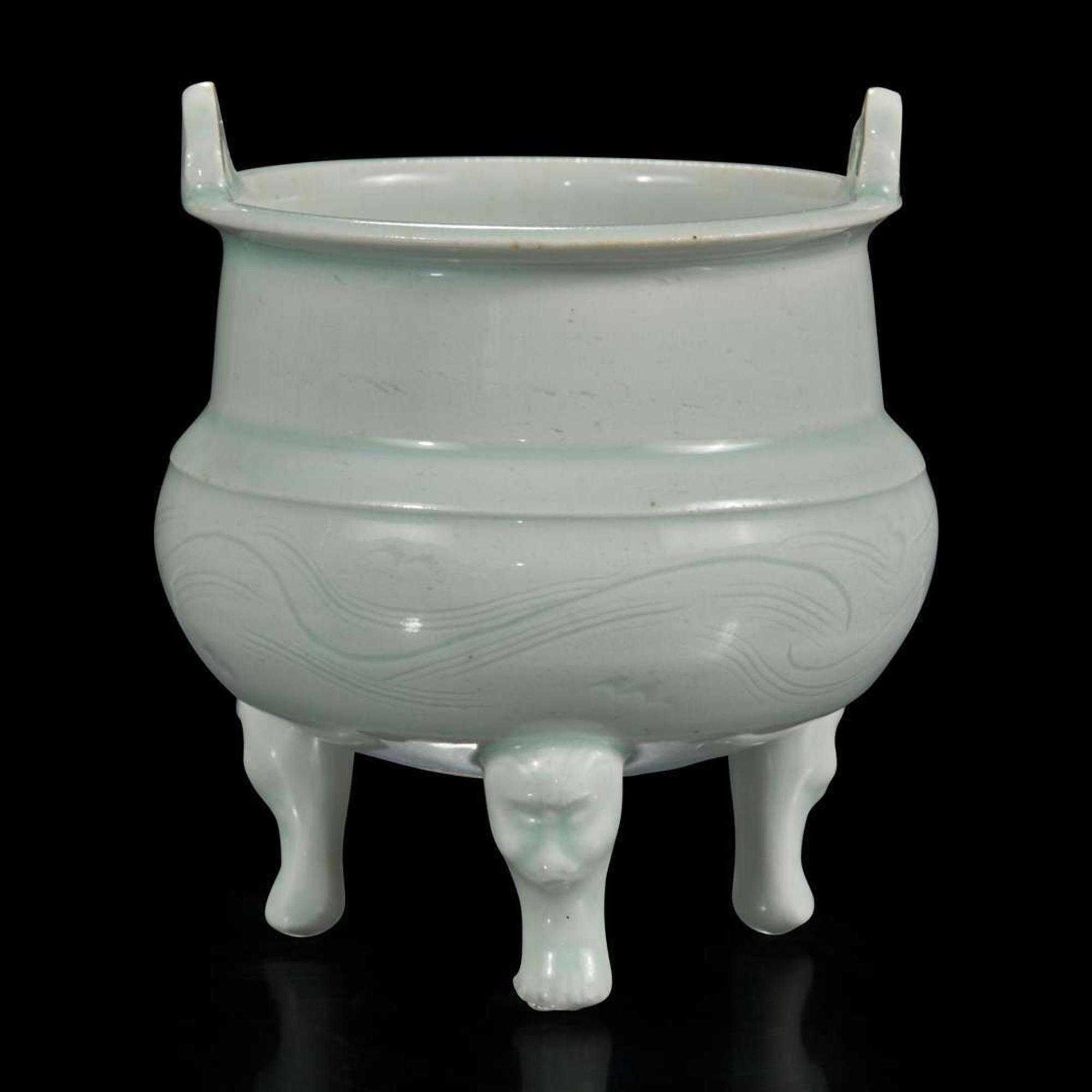 A Chinese Qingbai-type tripod censer 青白釉三足香炉 Northern Song dynasty or later ?????