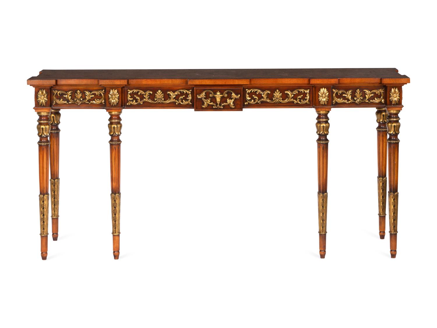 A Karges Louis XVI Style Parcel Gilt Console Table