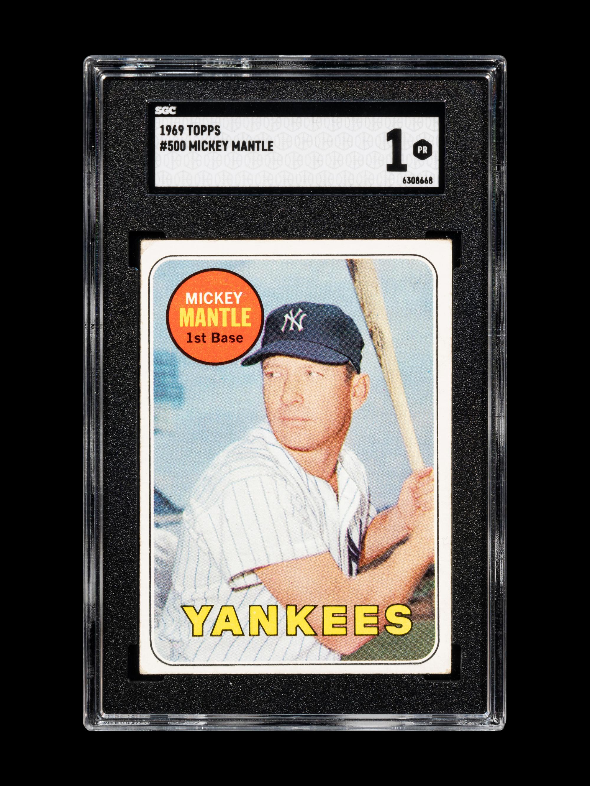 A 1969 Topps Mickey Mantle Baseball Card No. 500 (SGC 1)