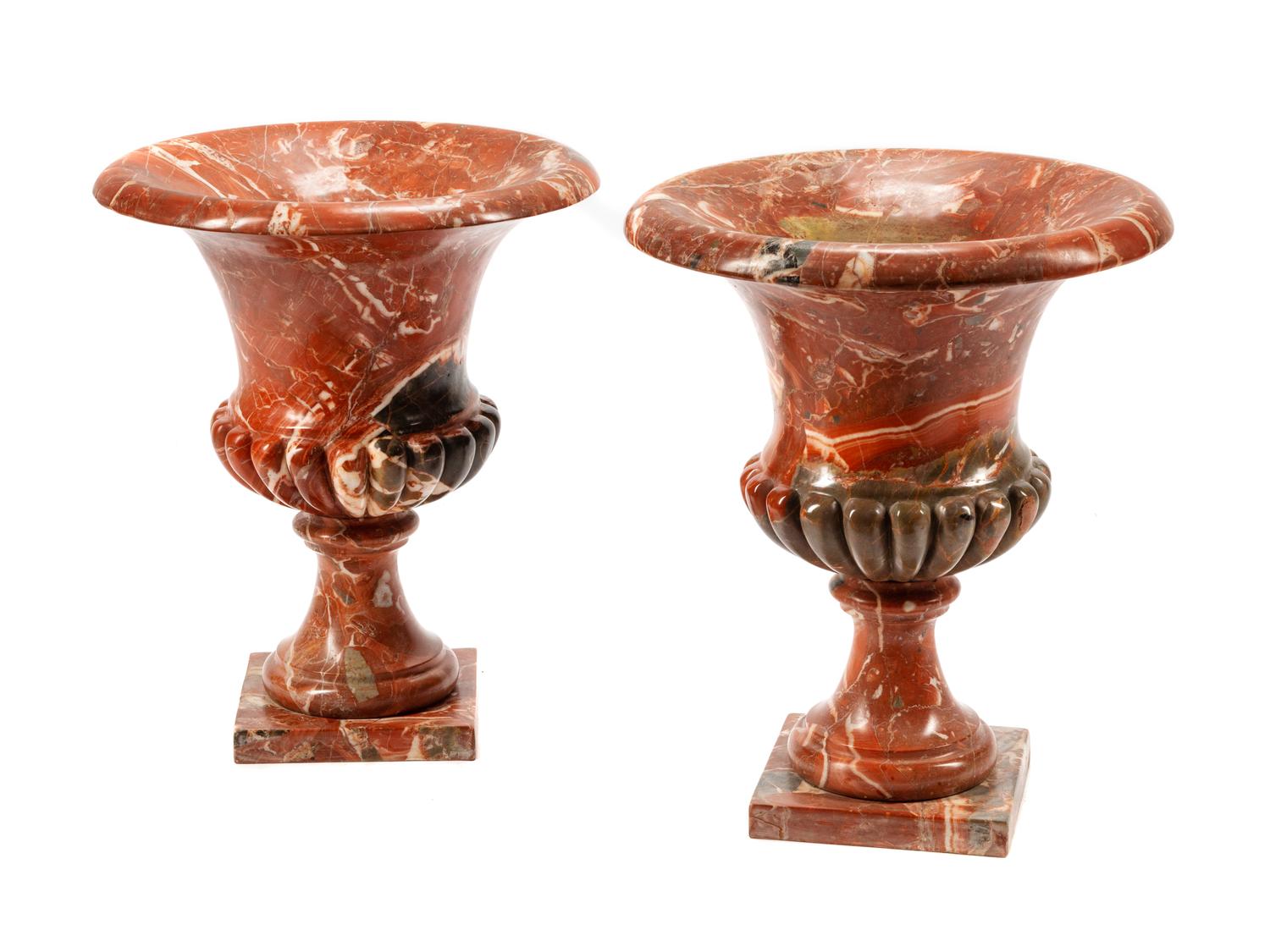 A Pair of Italian Marble Urns