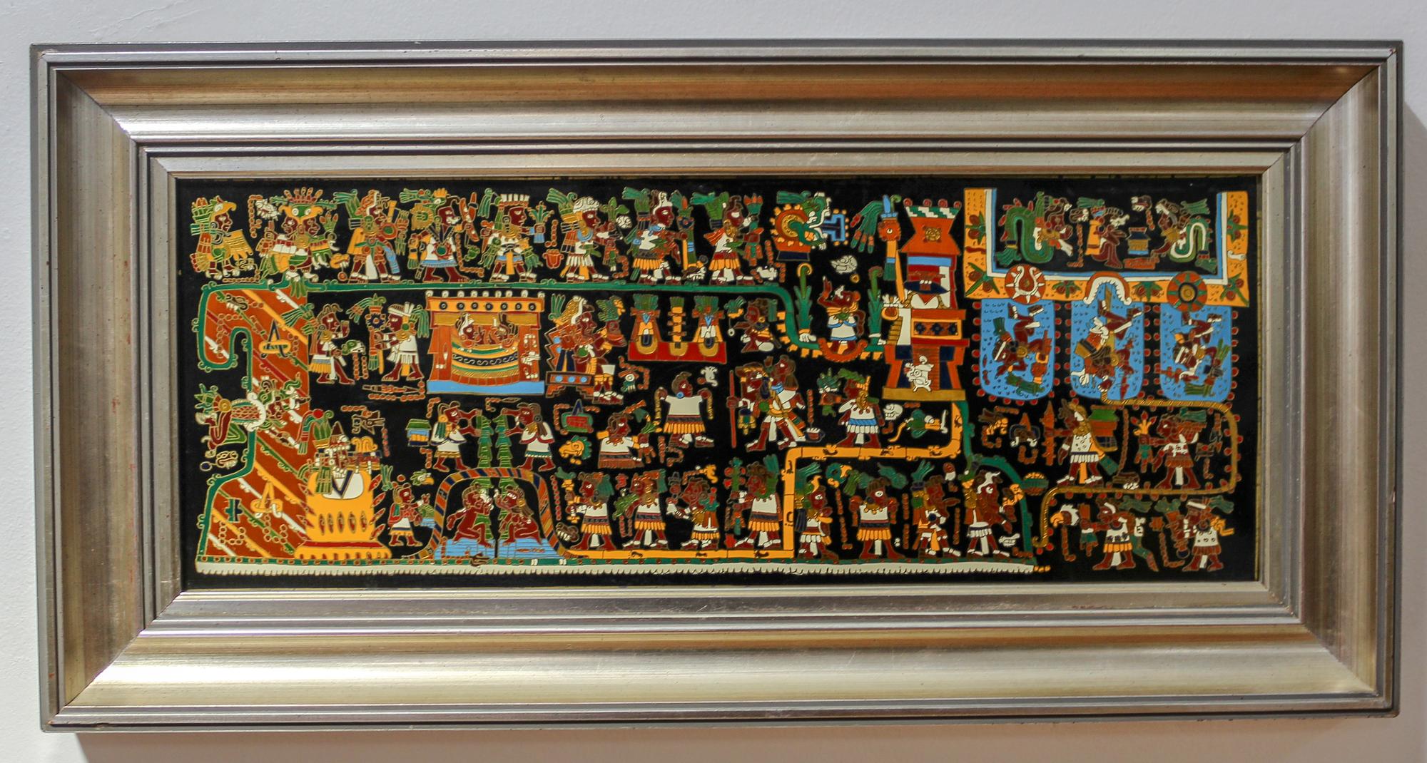 A Mexican Enameled Metal Plaque Height 8 x width 20 inches. — 20TH CENTURY