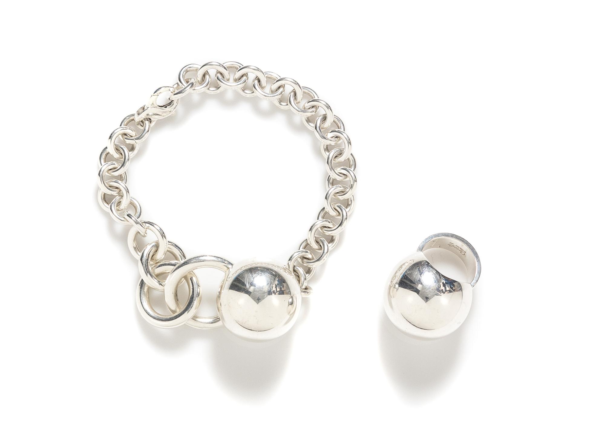 A Collection of Sterling Silver "Pleine Lune "Jewelry, Peggy Huyn Kinh for Christofle, 61.20 dwts.