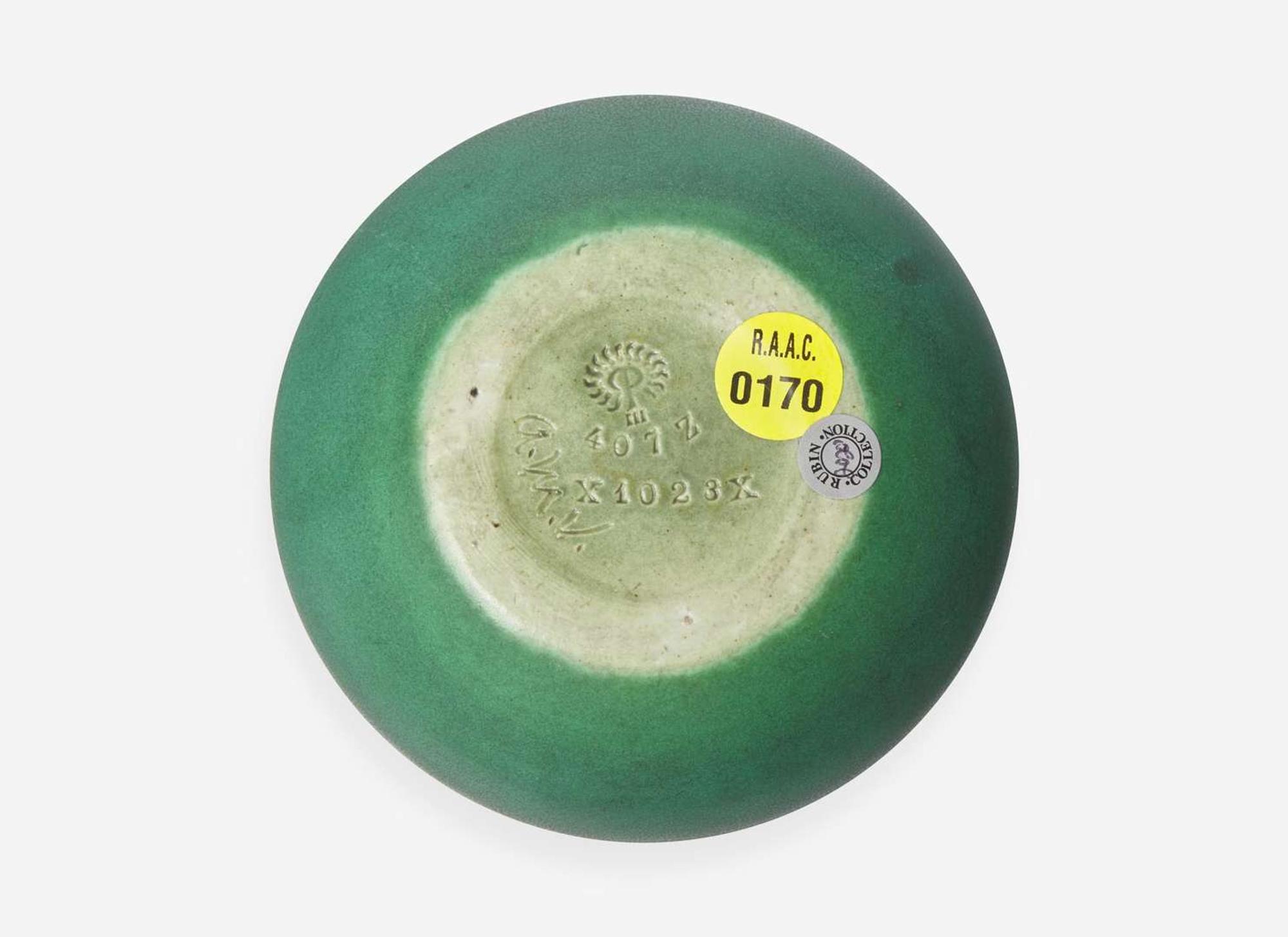 Anna Marie Valentien for Rookwood Pottery, Modeled Mat Z-line Inkwell