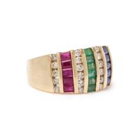 MULTIGEM AND DIAMOND RING