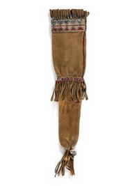 Northern Cree Quilled Hide Knife Sheath