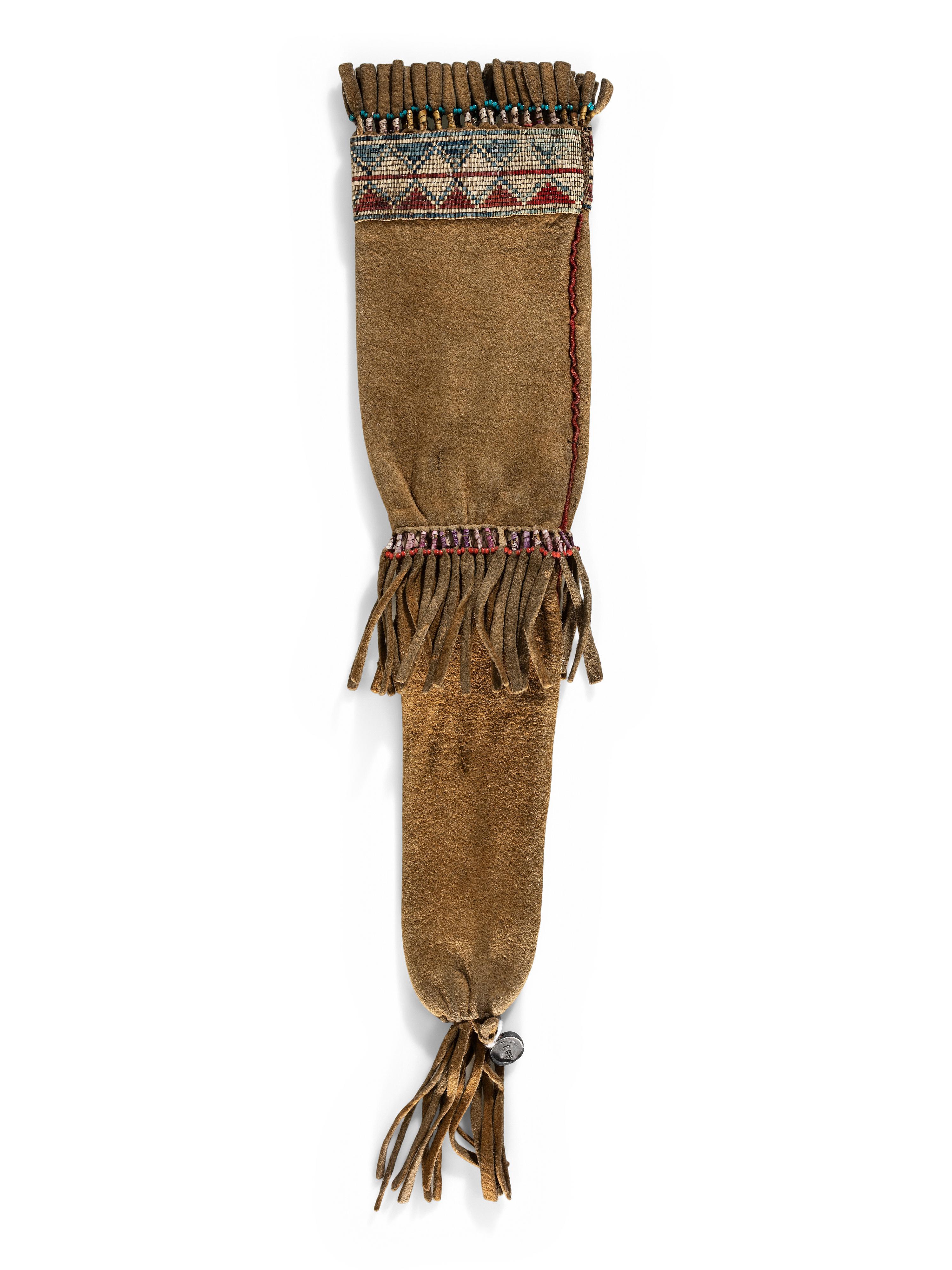Northern Cree Quilled Hide Knife Sheath