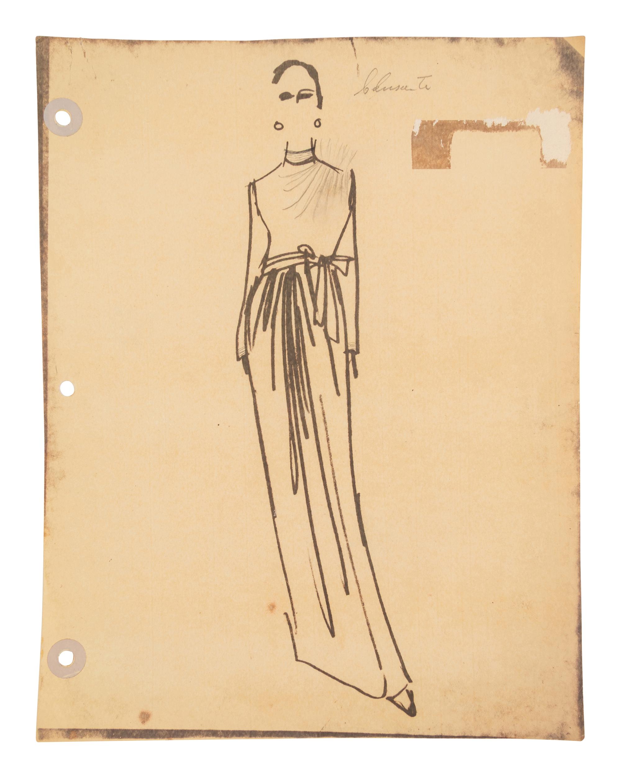 A Large Group of Norell Fashion Sketches