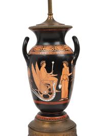 A Pair of Graeco-Roman Style Pottery Urns Mounted as Lamps