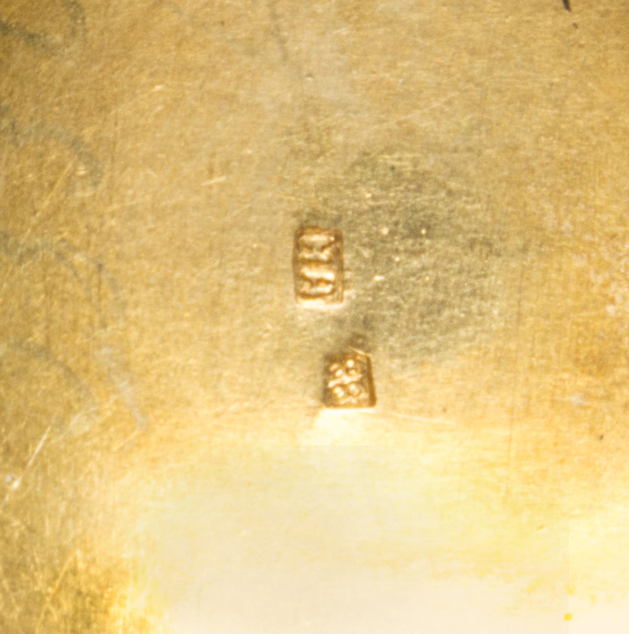 A Russian Enameled Silver Pill Box, Nikolai Alekseev, Moscow, 1896-1908, of circular form, the lid decorated with a kitten and butterfl