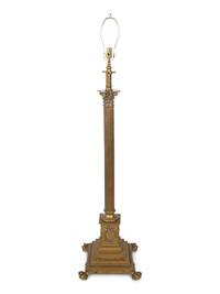 A Neoclassical Bronze Columnar Floor Lamp — 20TH CENTURY