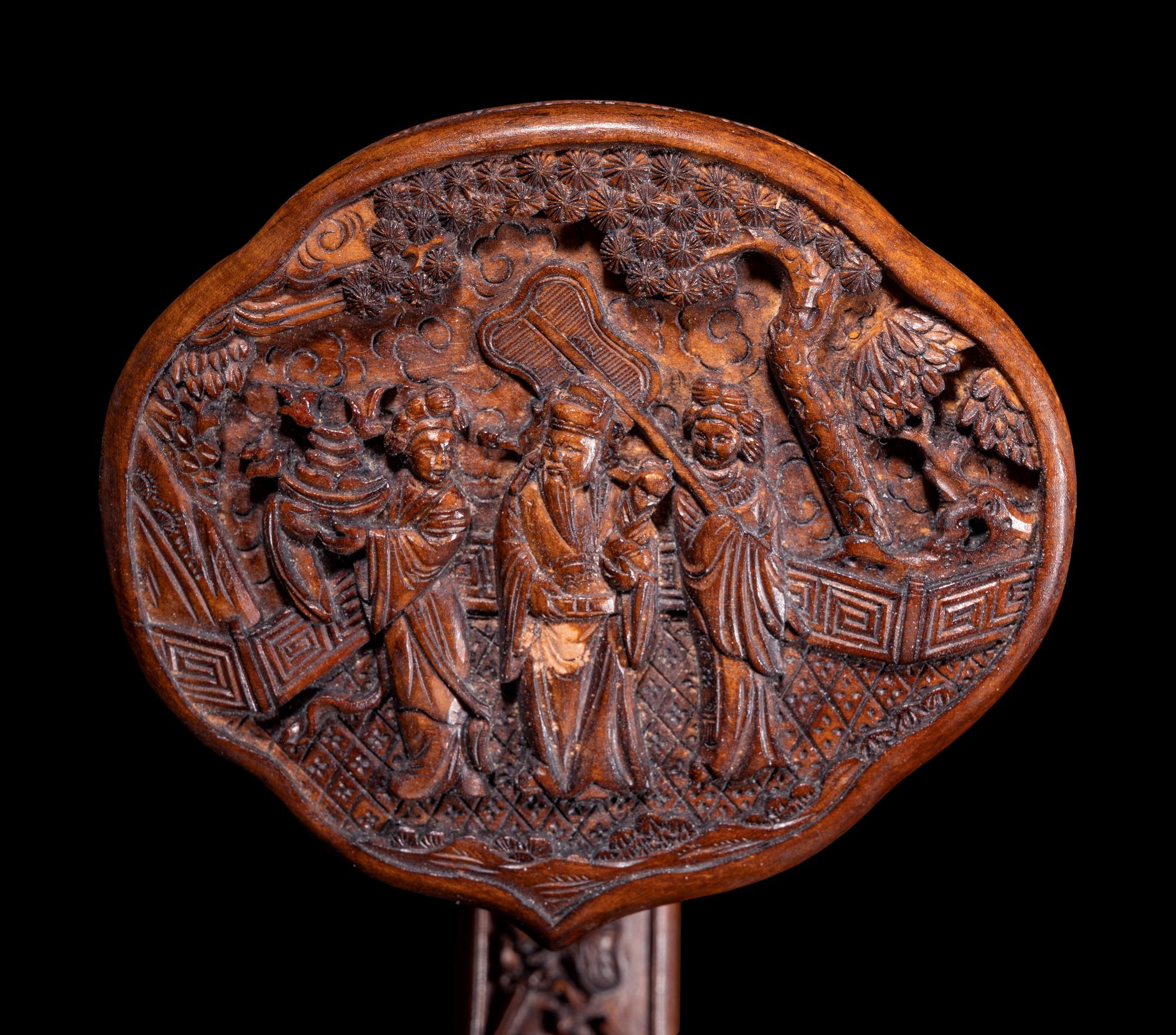 Two Chinese Carved Hardwood Ruyi Scepters