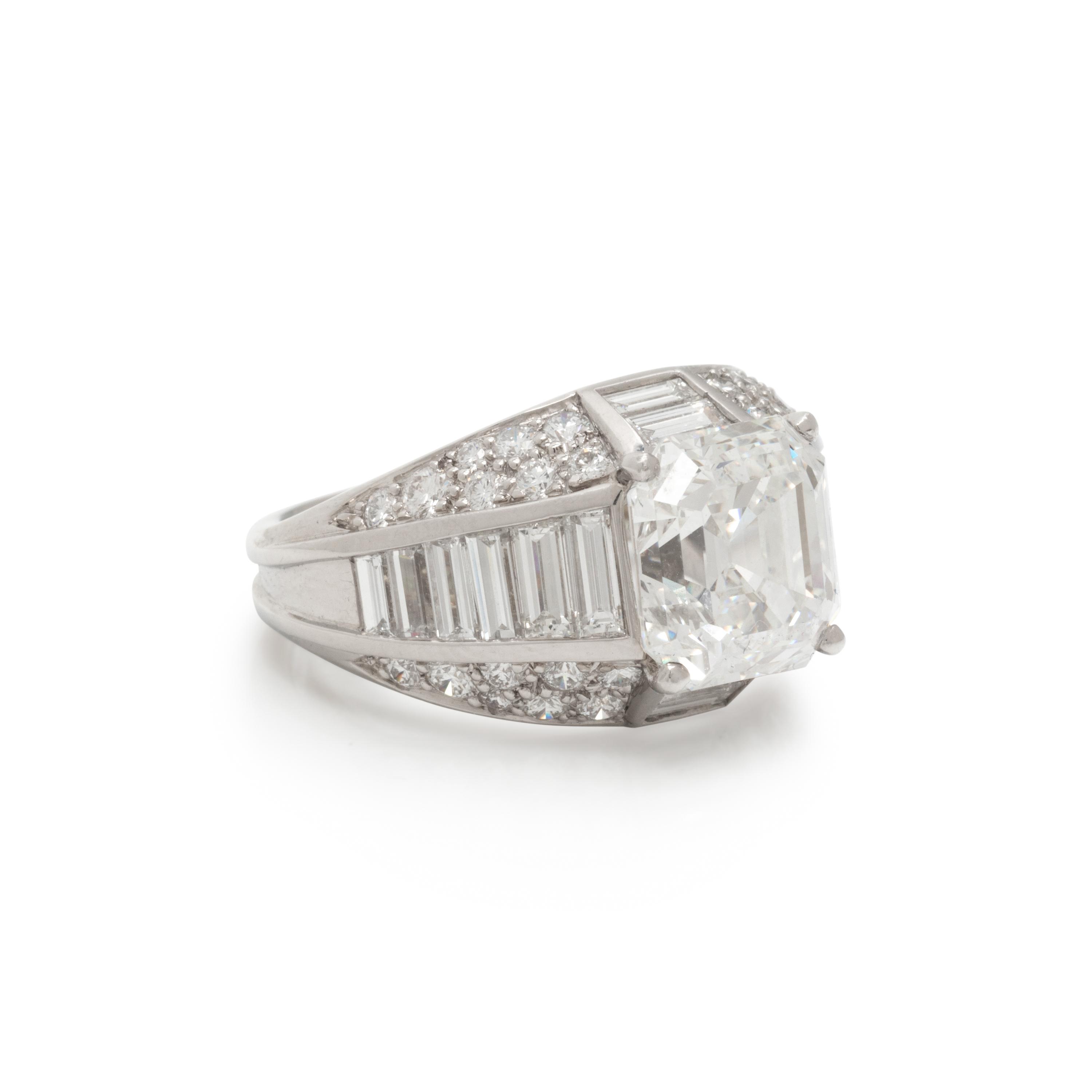 OSCAR HEYMAN, PLATINUM AND DIAMOND RING