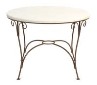 A Painted Wrought Iron Circular Table Height 30 x diameter 42 inches. — 20TH CENTURY