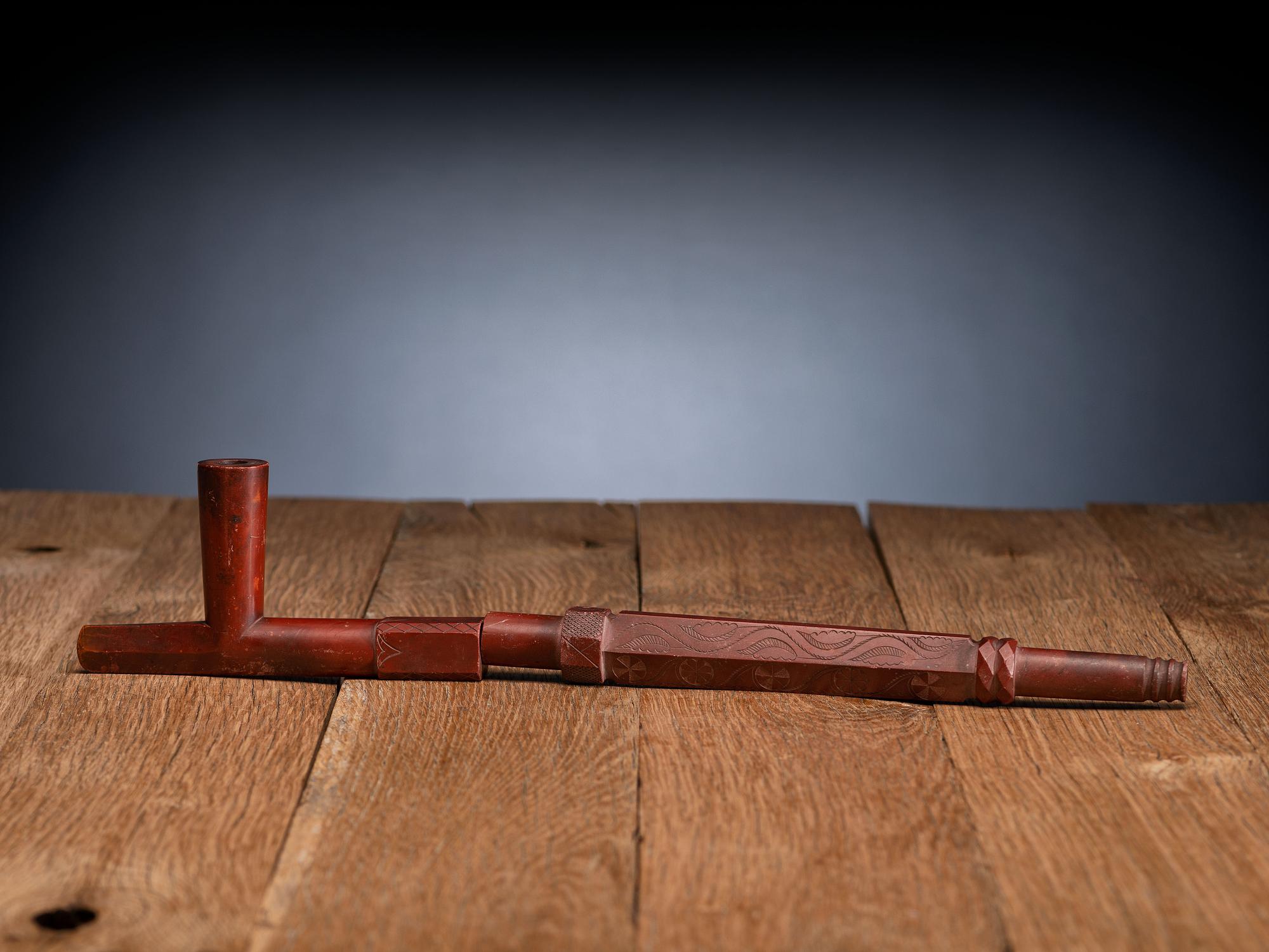 Plains Catlinite Pipe and Stem