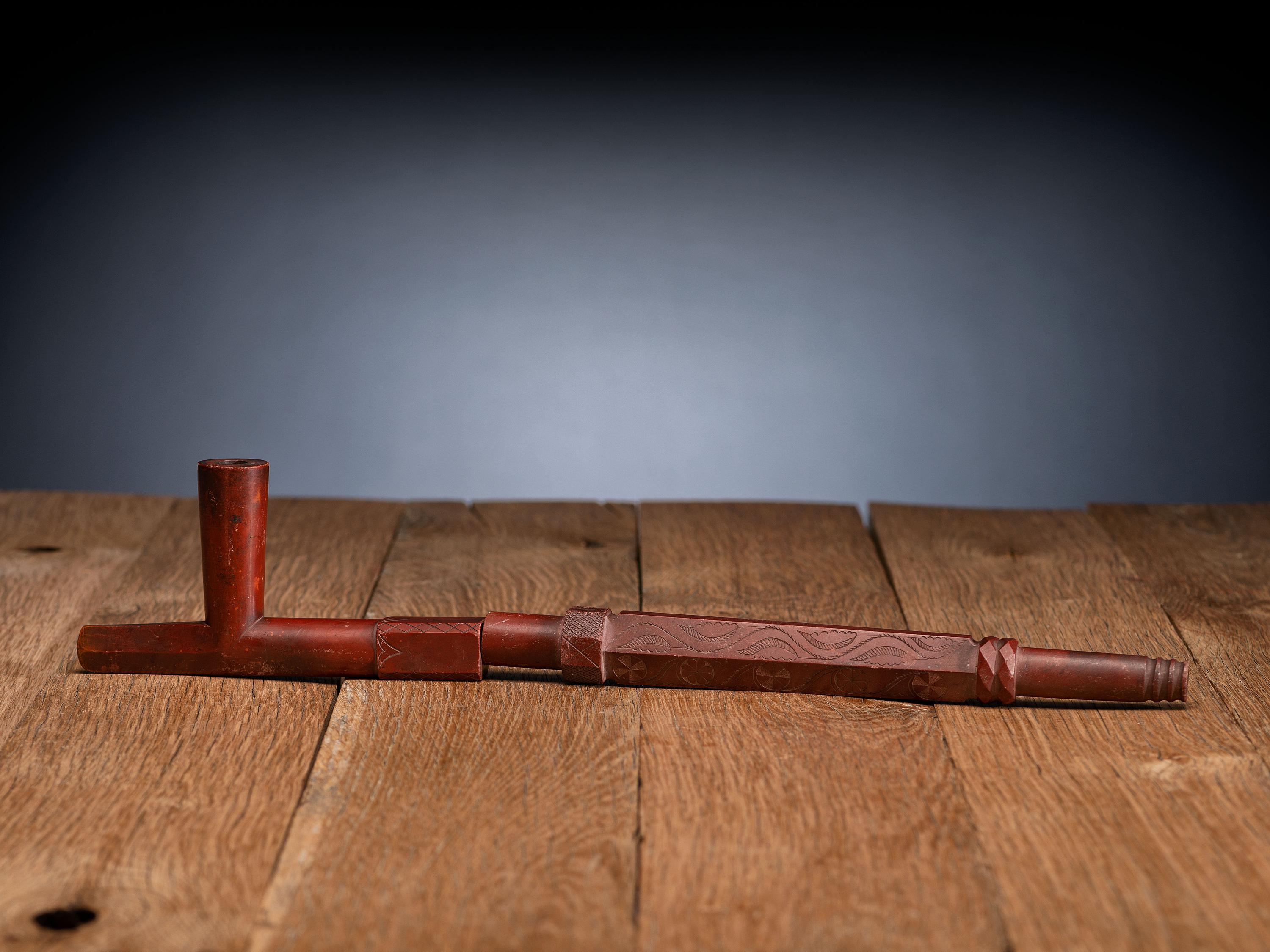 Plains Catlinite Pipe and Stem
