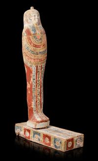 An Egyptian Painted Wood Ptah-Sokar-Osiris Height 30 inches. — LATE PERIOD TO PTOLEMAIC PERIOD, 664-30 B.C.E.