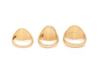 COLLECTION OF YELLOW GOLD SIGNET RINGS