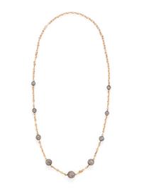 YELLOW GOLD, SILVER AND DIAMOND NECKLACE