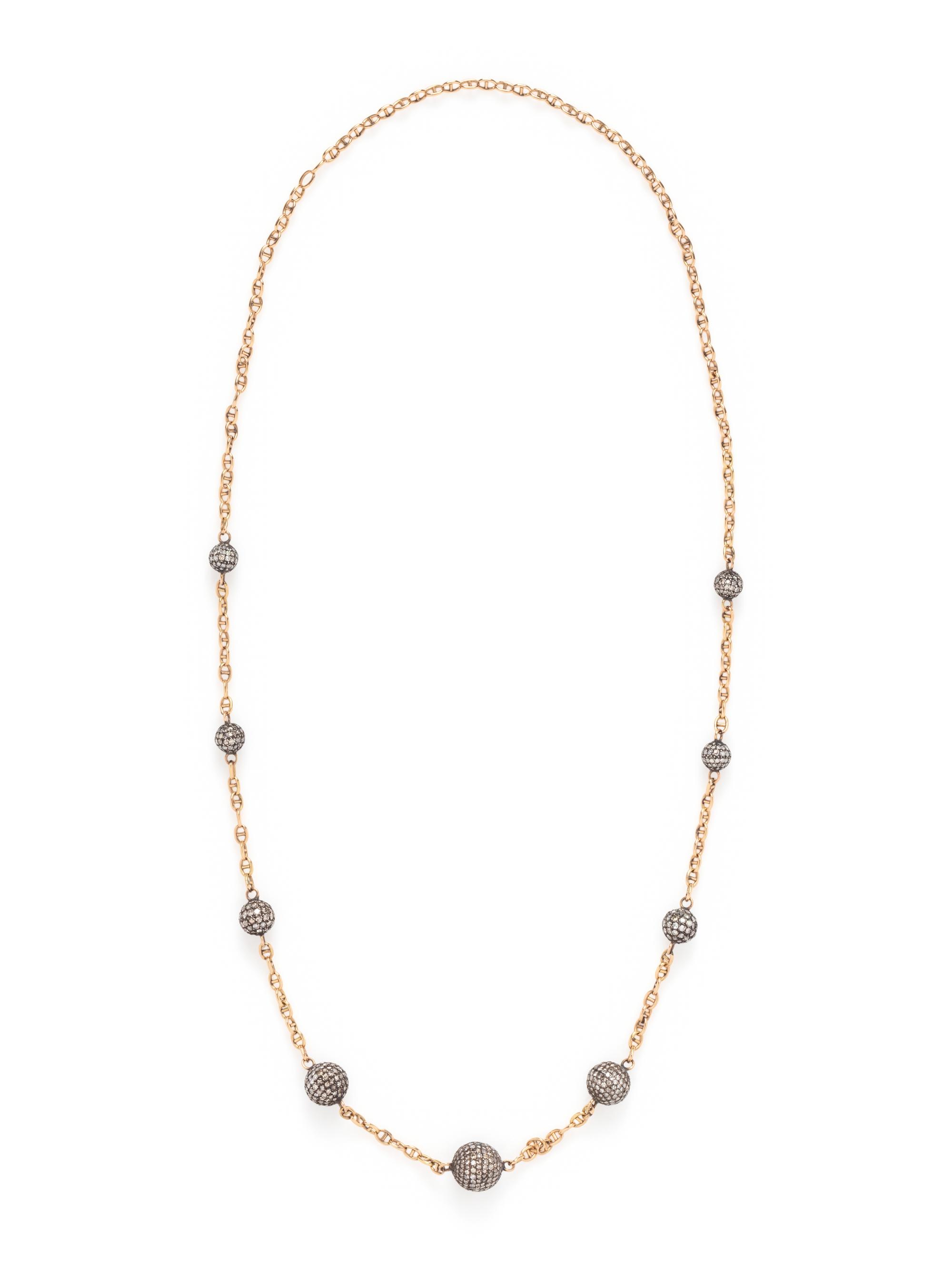 YELLOW GOLD, SILVER AND DIAMOND NECKLACE
