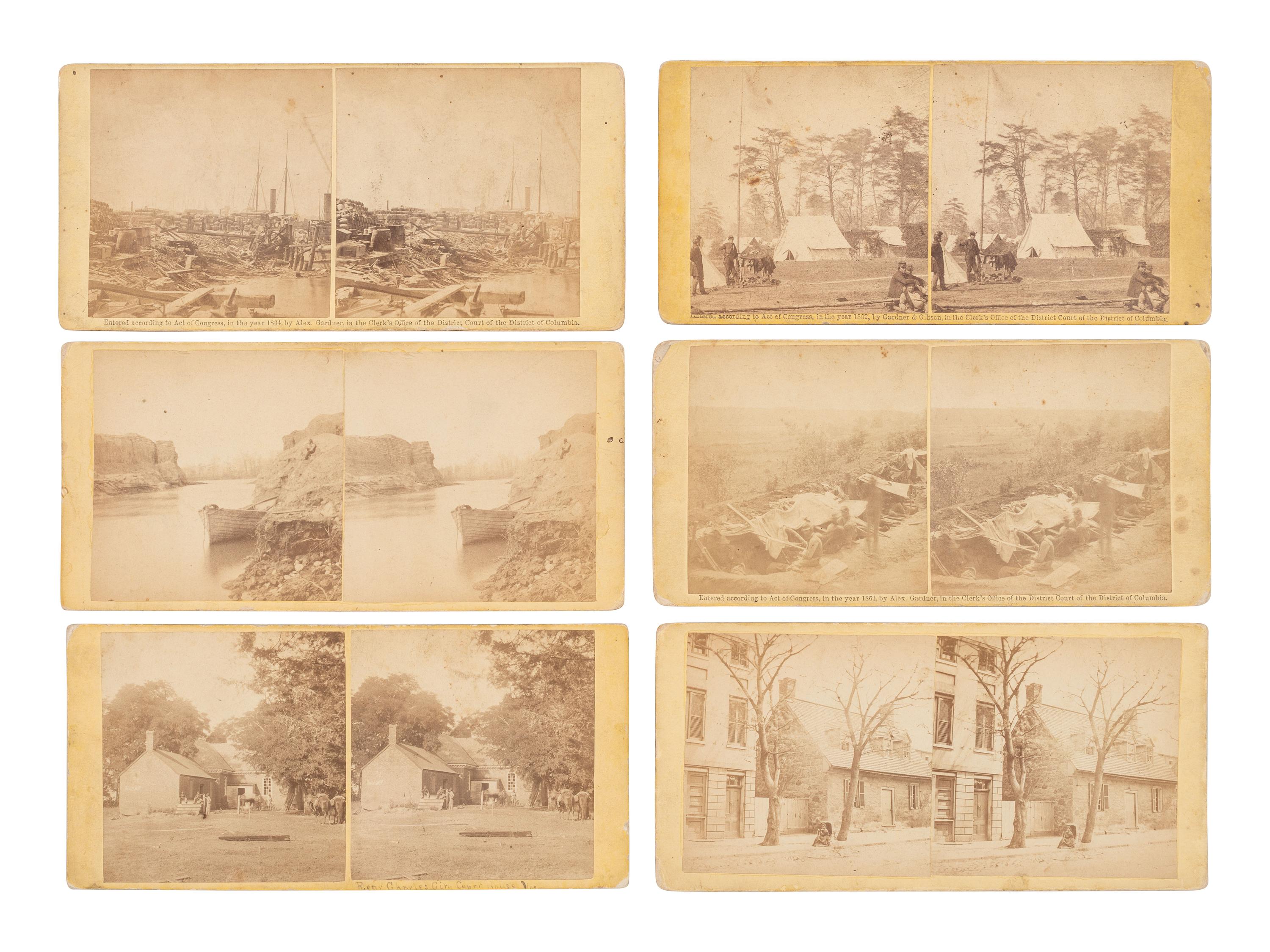[CIVIL WAR]. 21 assorted Civil War stereoviews published by Alexander GARDNER. 1862-1865.