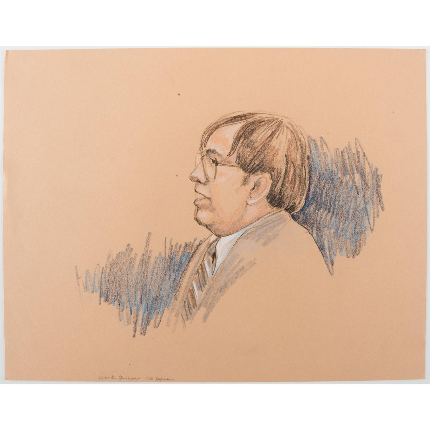 Joan Andrew, Washington Post and CNN Sketch Artist, 16 Original Sketches Documenting the 1980 Trial of Felt "Deep Throat" and Miller, Incl. Nixon and Protestors