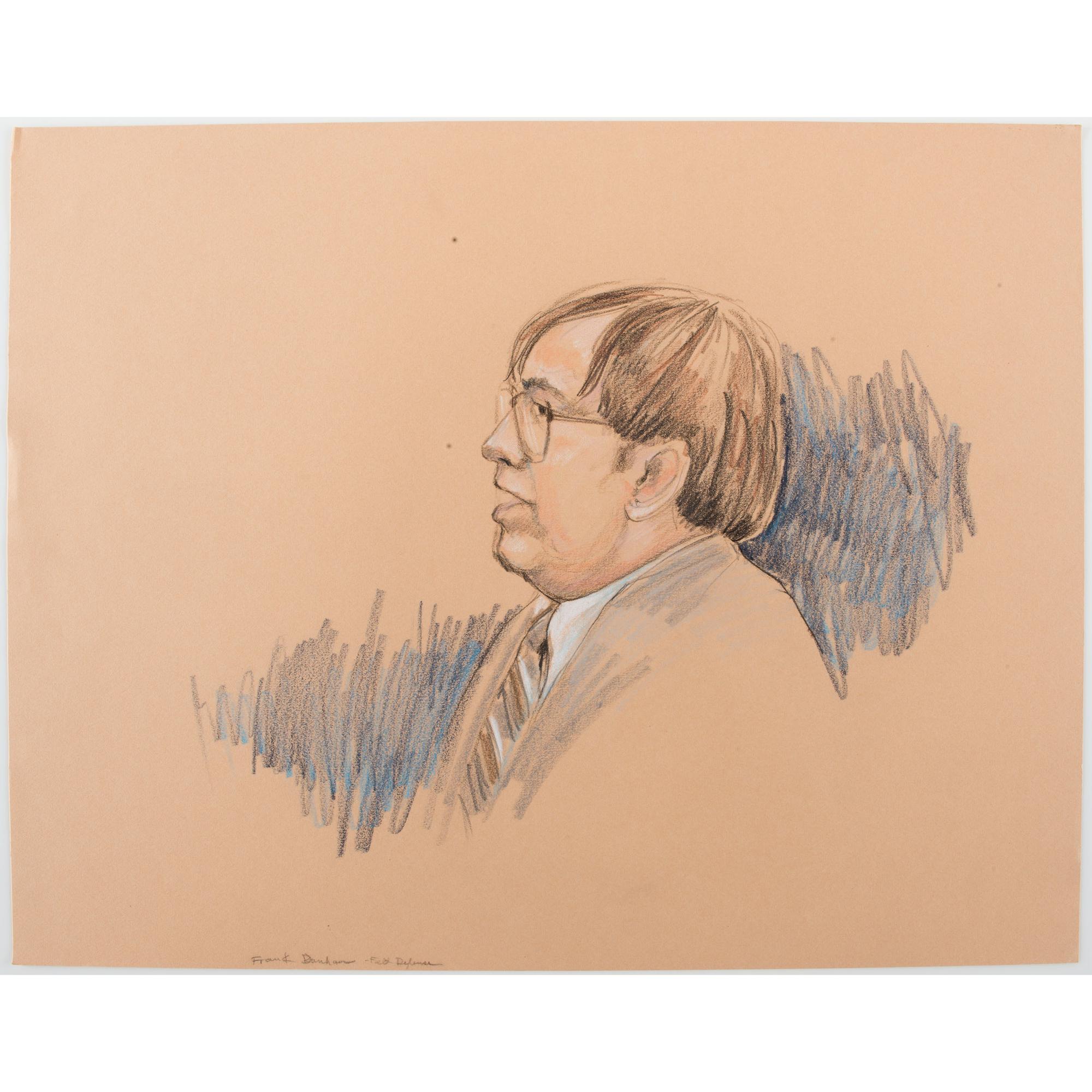 Joan Andrew, Washington Post and CNN Sketch Artist, 16 Original Sketches Documenting the 1980 Trial of Felt "Deep Throat" and Miller, Incl. Nixon and Protestors