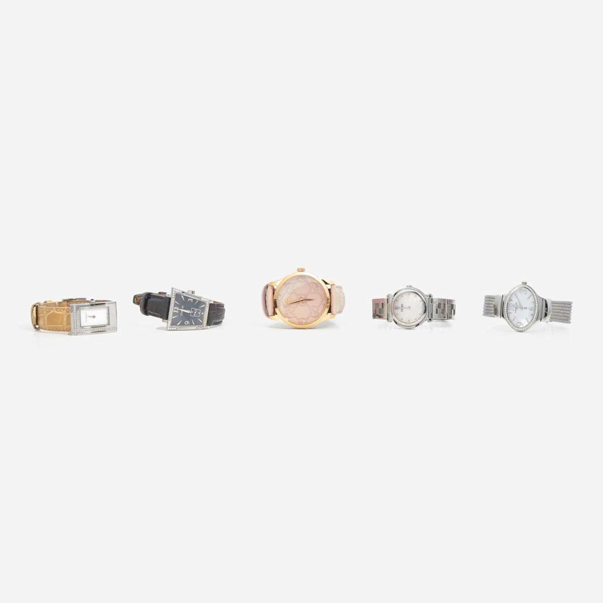 A collection of Ladies Designer Watches Burberry, Fendi, Gucci, Charriol, Corum