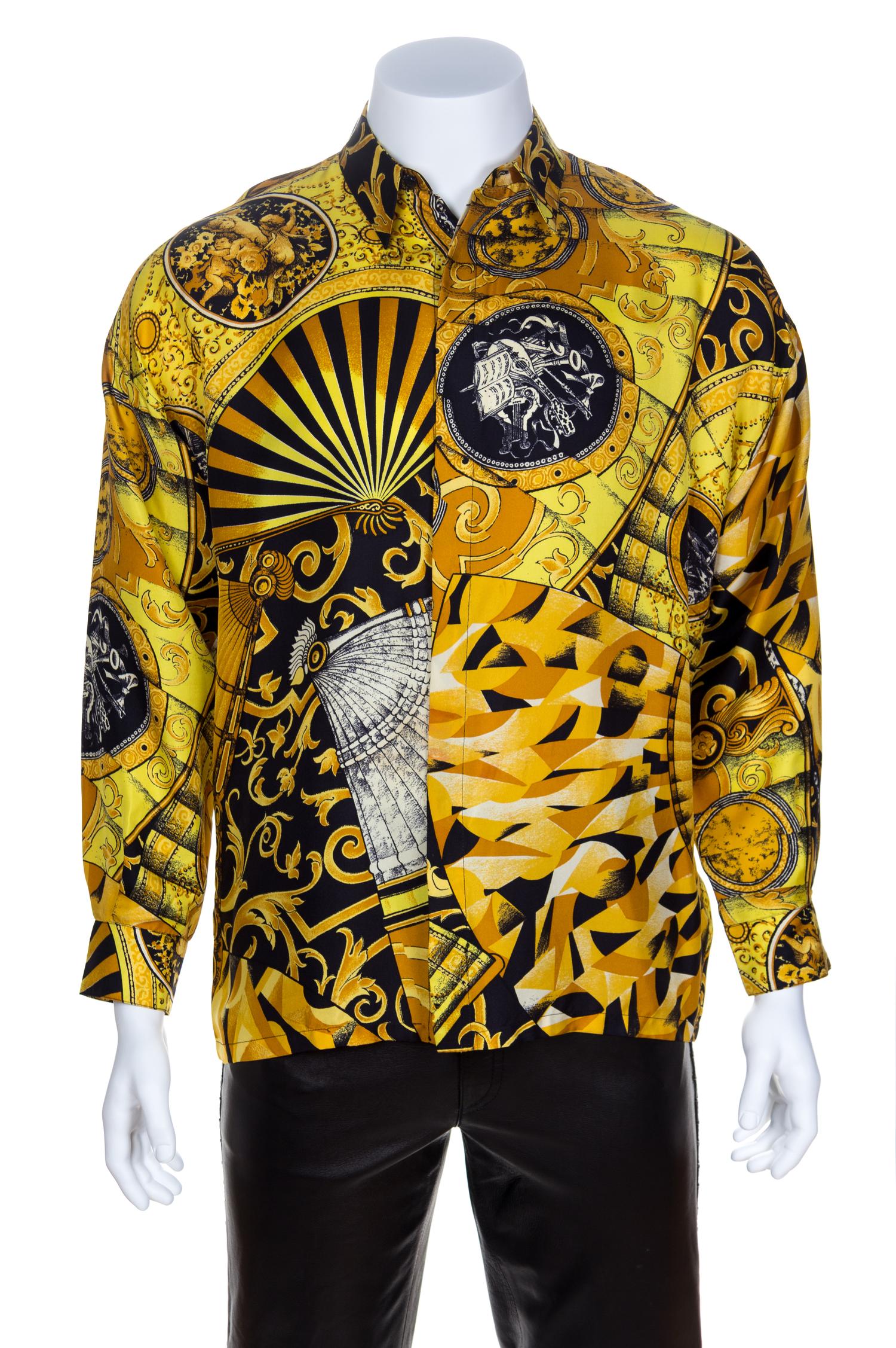 A Gianni Versace Silk Print Shirt, No size.