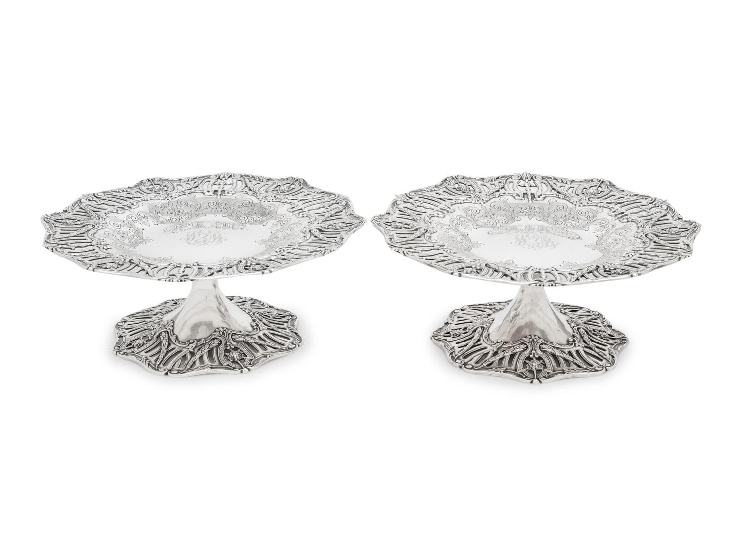 A Pair of American Silver Tazze
