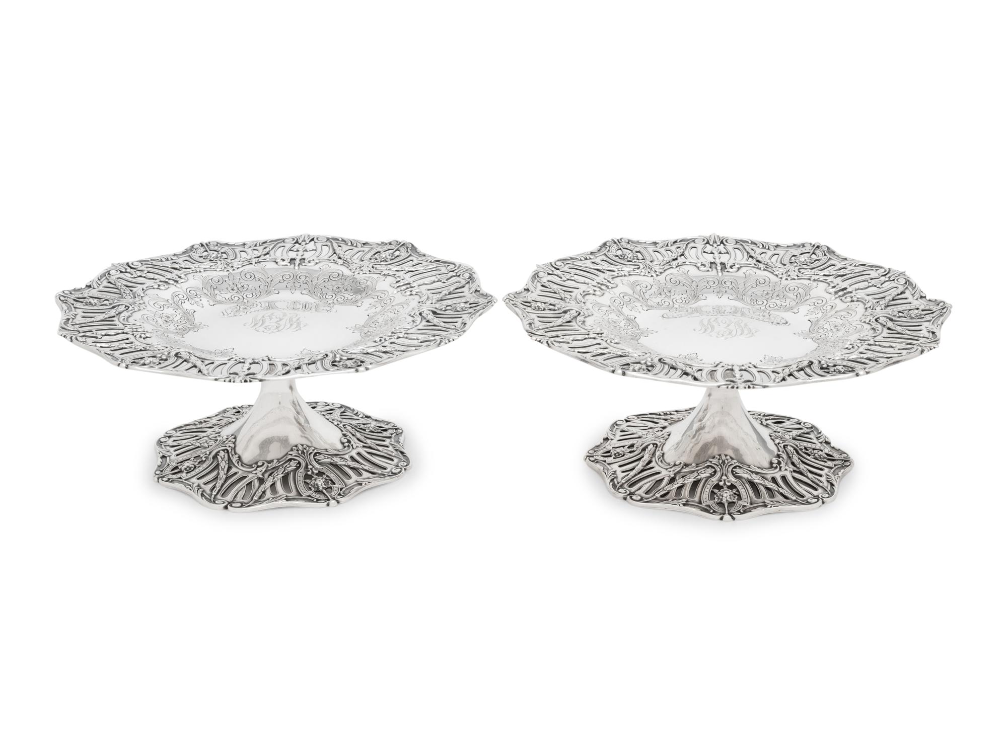 A Pair of American Silver Tazze