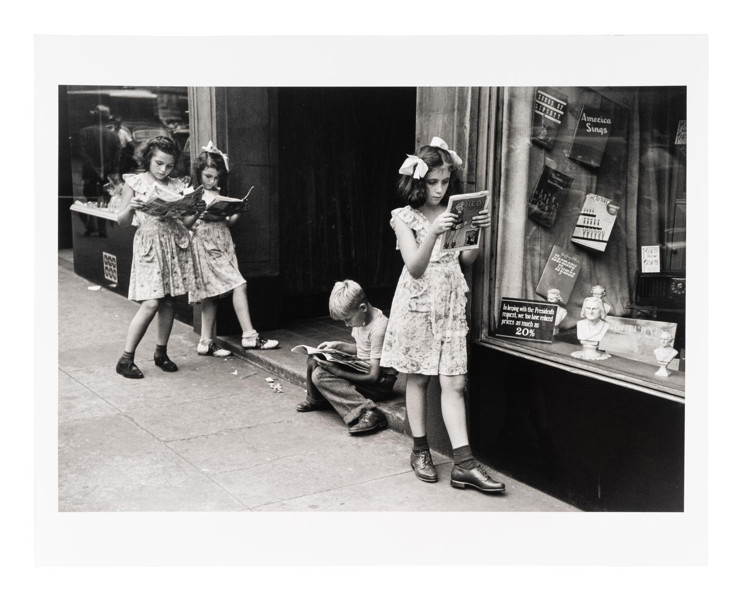 Ruth Orkin (1921-1985) Comic Book Readers, West Village, New York City, 1948