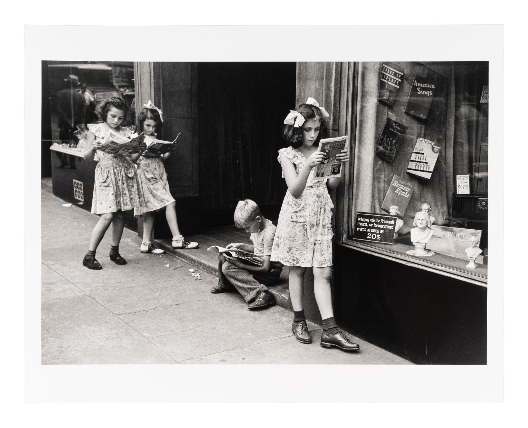 Ruth Orkin (1921-1985) Comic Book Readers, West Village, New York City, 1948