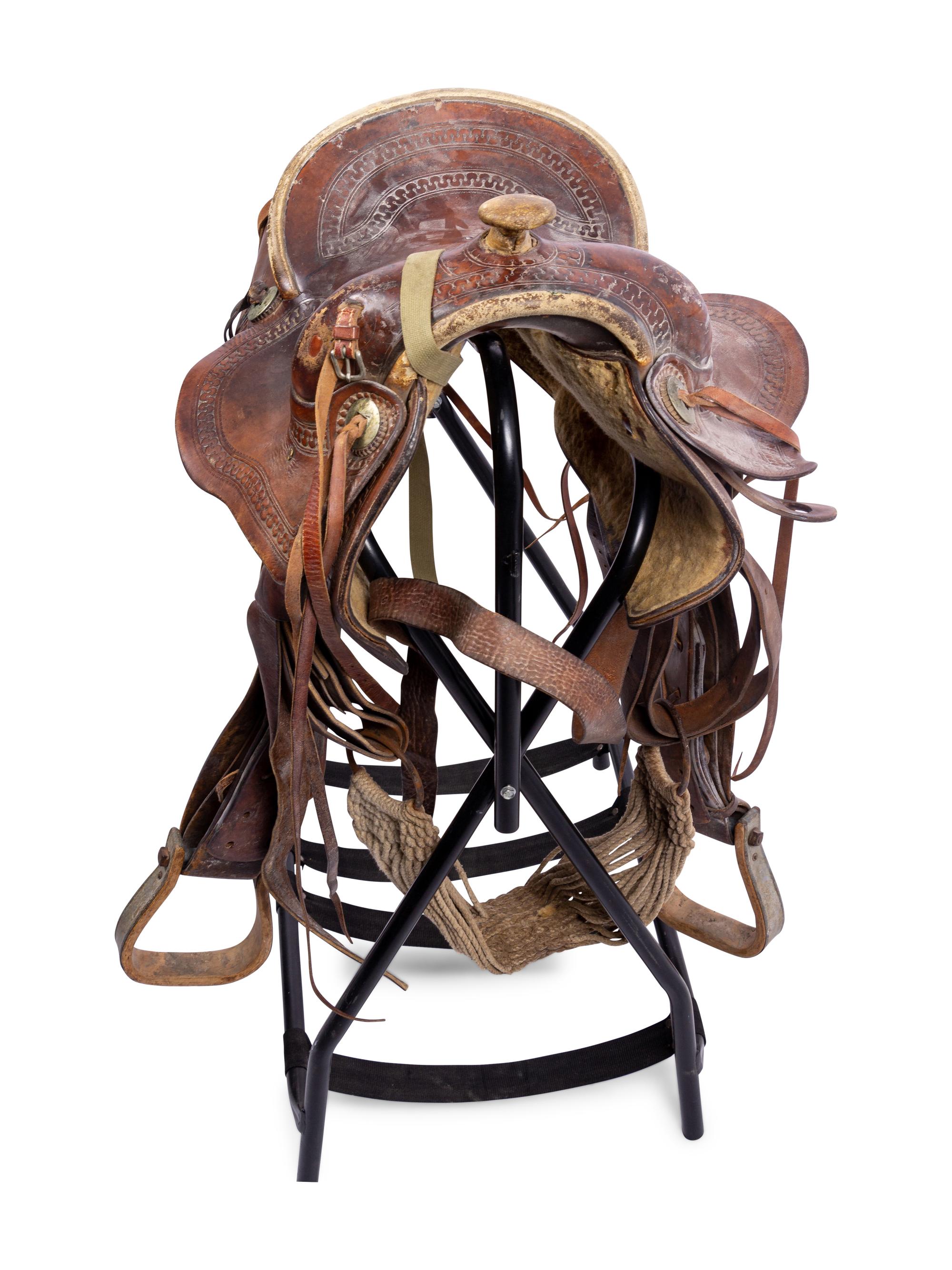 A Fred Mueller Tooled Leather Saddle
