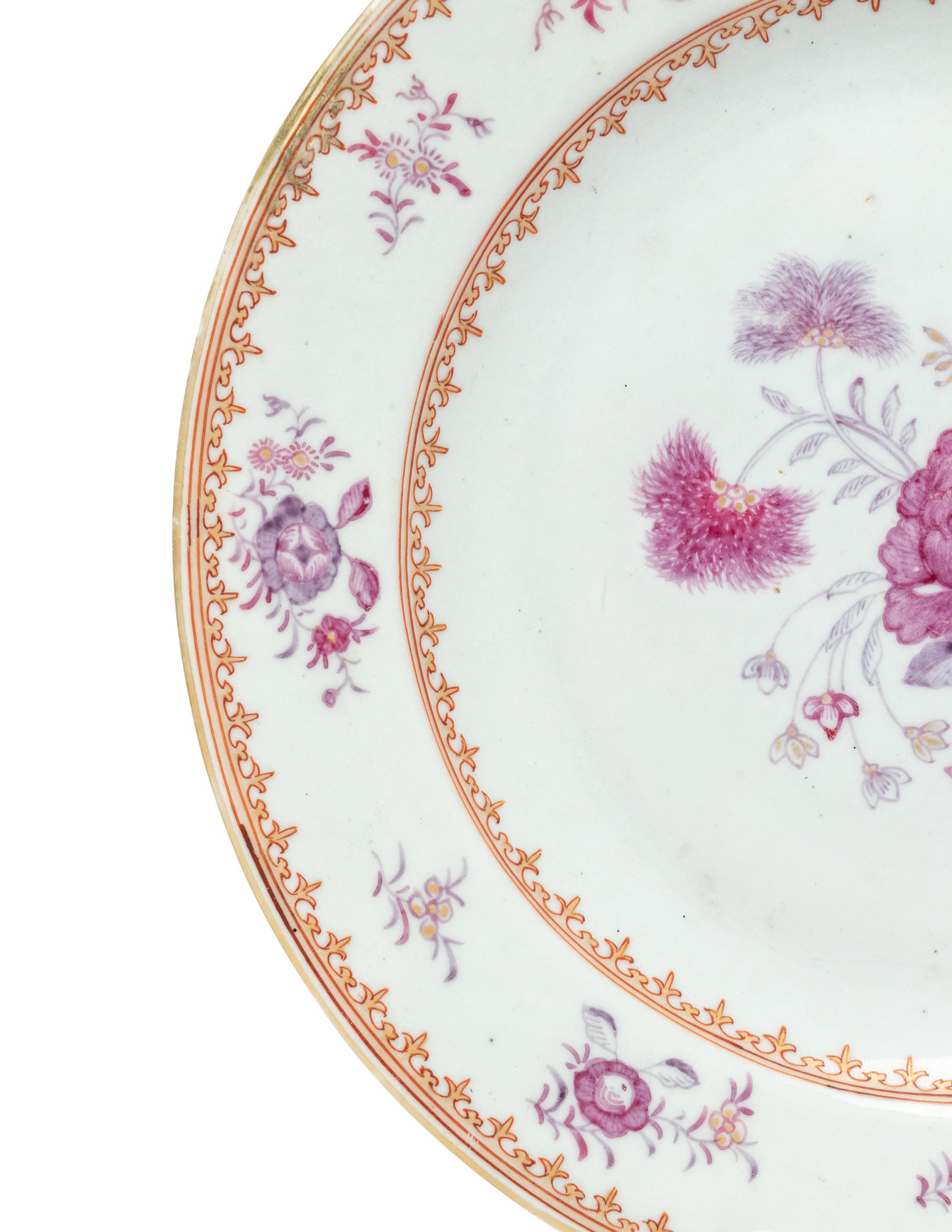 Three Chinese Export Porcelain Plates