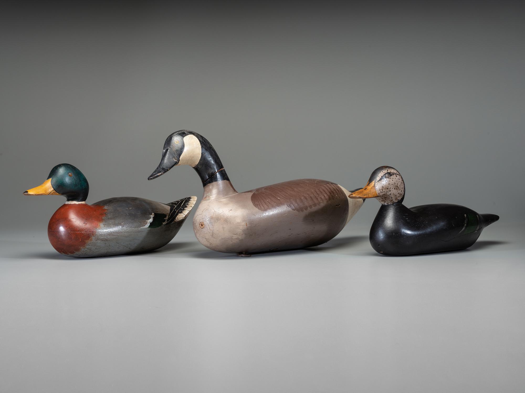 Three Carved and Painted Wood Decoys