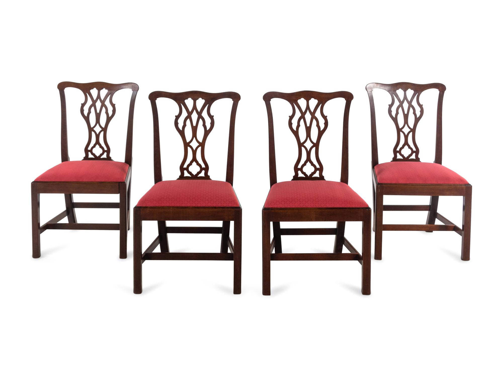 A Set of Four George III Mahogany Dining Chairs