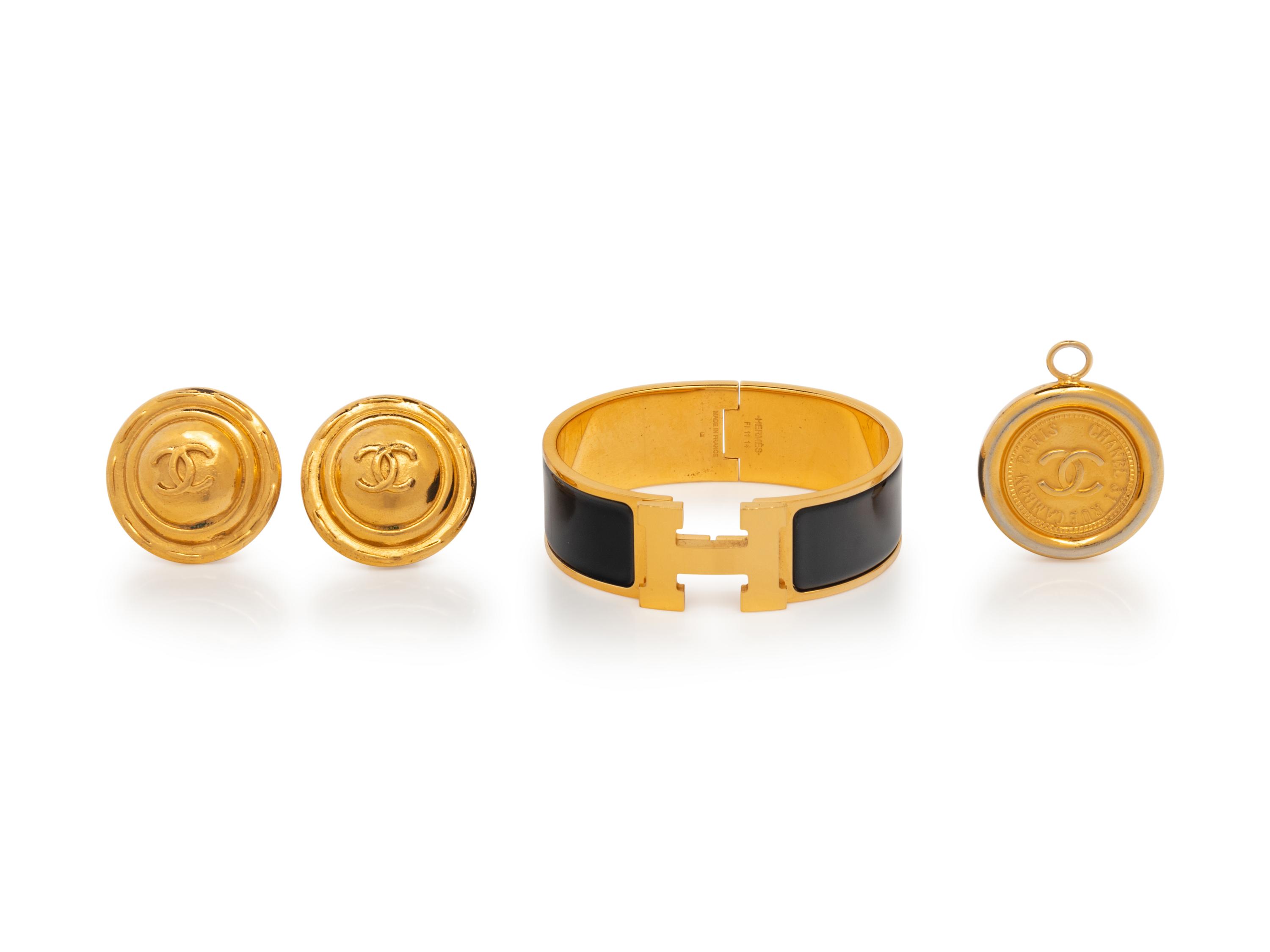 A Group of Three Costume Jewelry Pieces by Hermès and Chanel