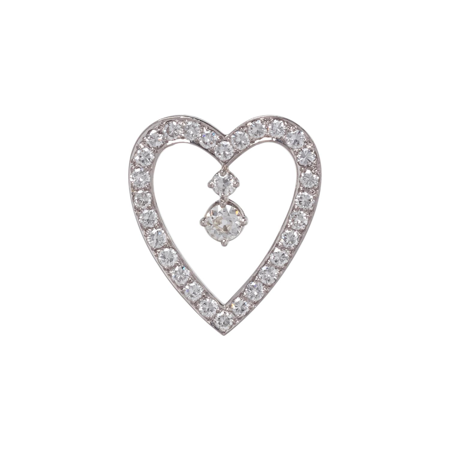 DIAMOND HEART PENDANT/BROOCH