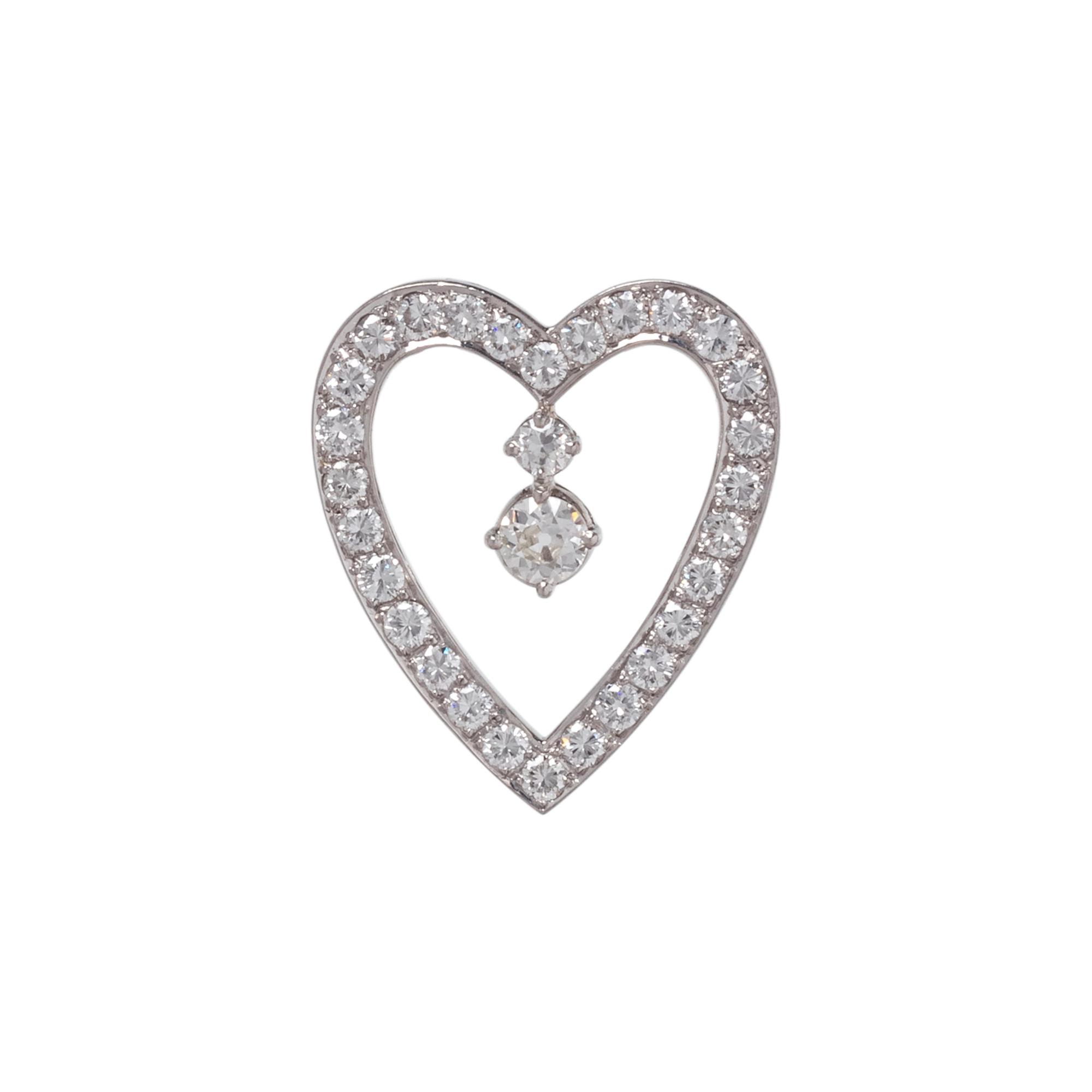 DIAMOND HEART PENDANT/BROOCH