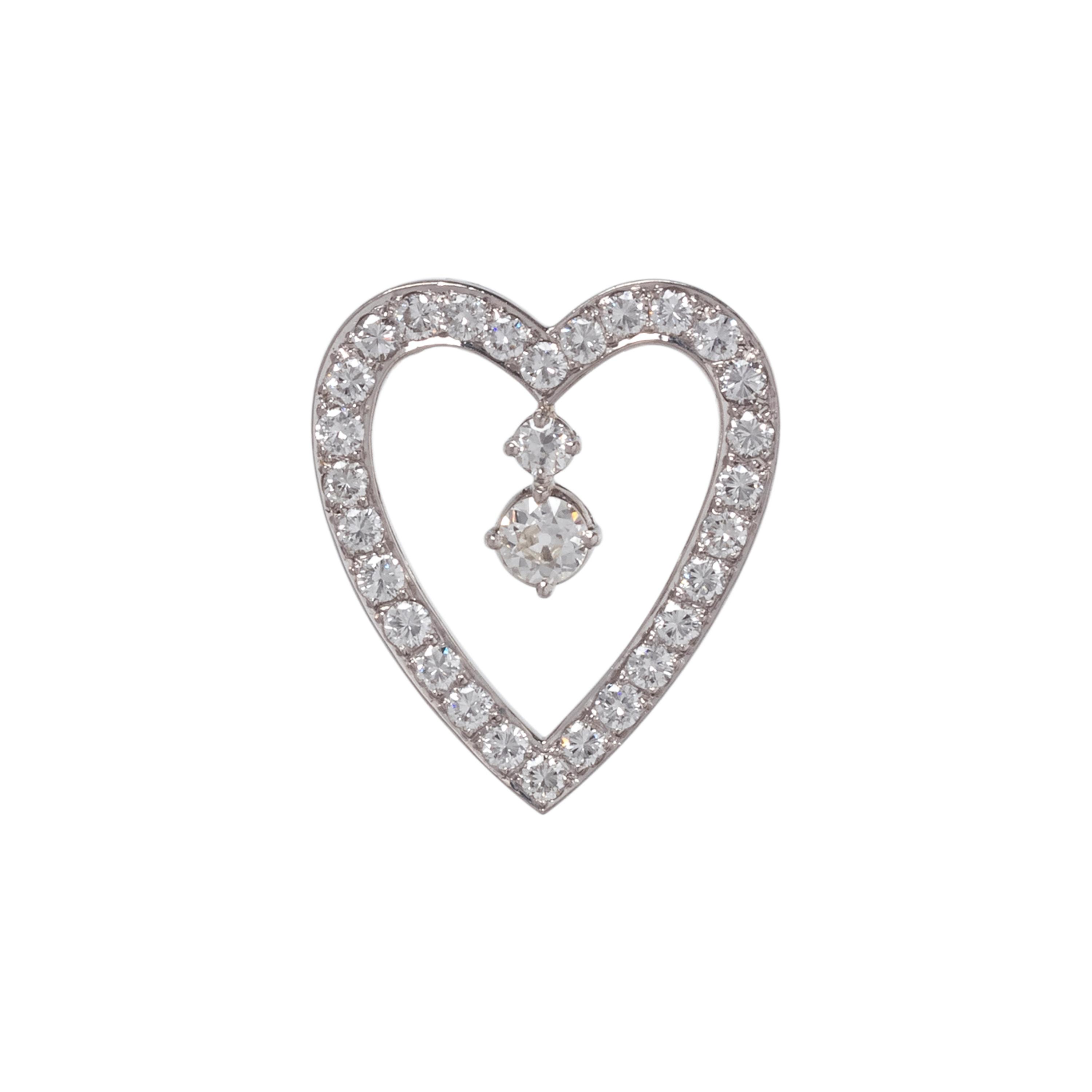 DIAMOND HEART PENDANT/BROOCH