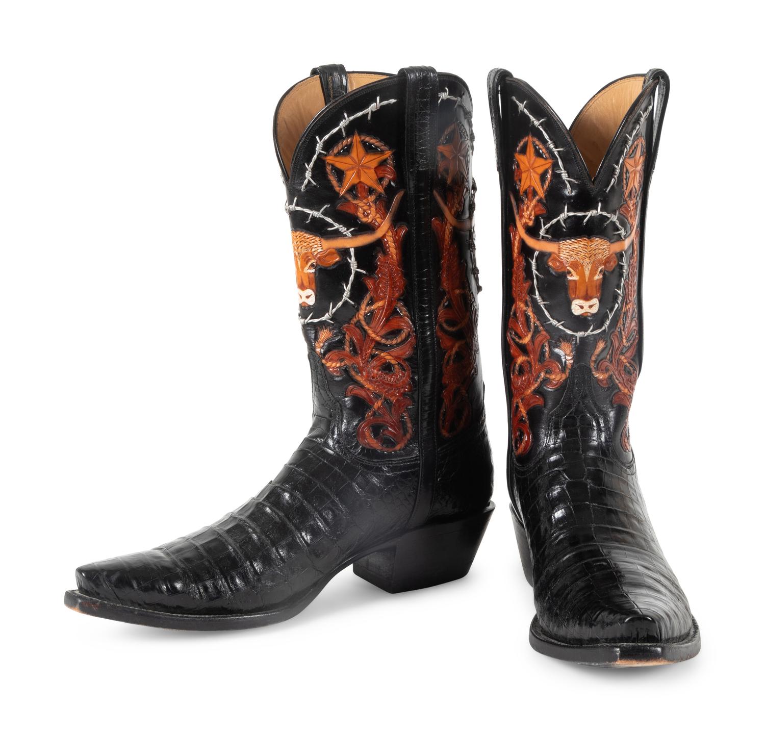 Lucchese Black Caiman Boots