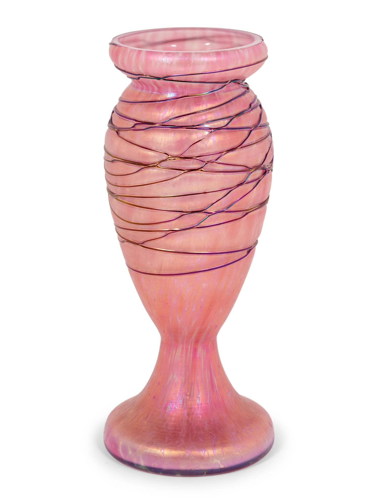 Two Iridescent Glass Vases