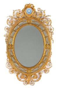 A Louis XVI Style Giltwood Mirror Height 59 x width 36 inches. — 19TH CENTURY