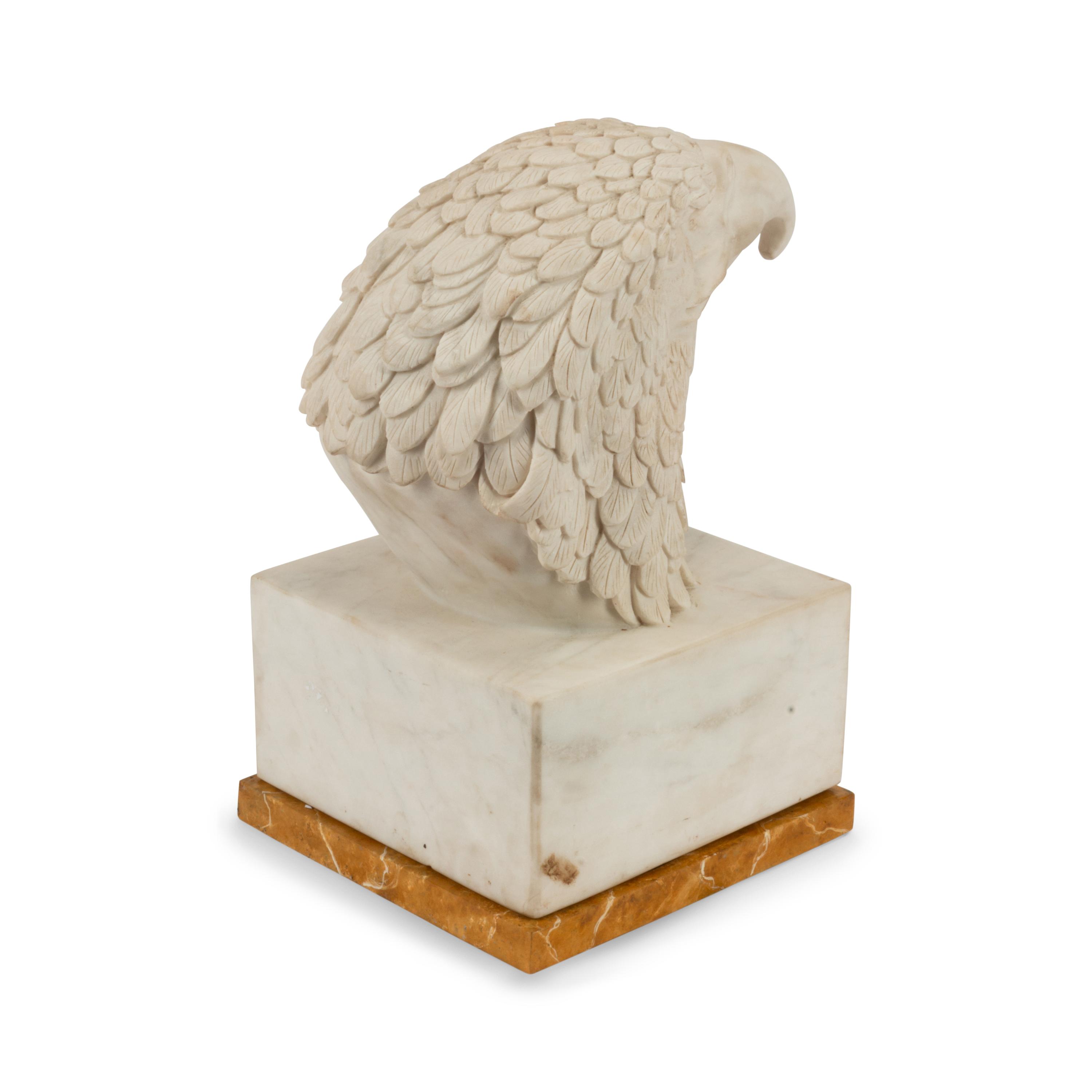 An Italian Carved Marble Figure of an Eagle Head
